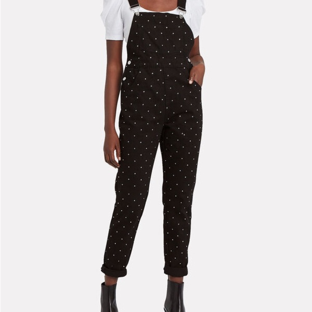 Weworewhat - Basic Crystal-Embellished Overalls size small!